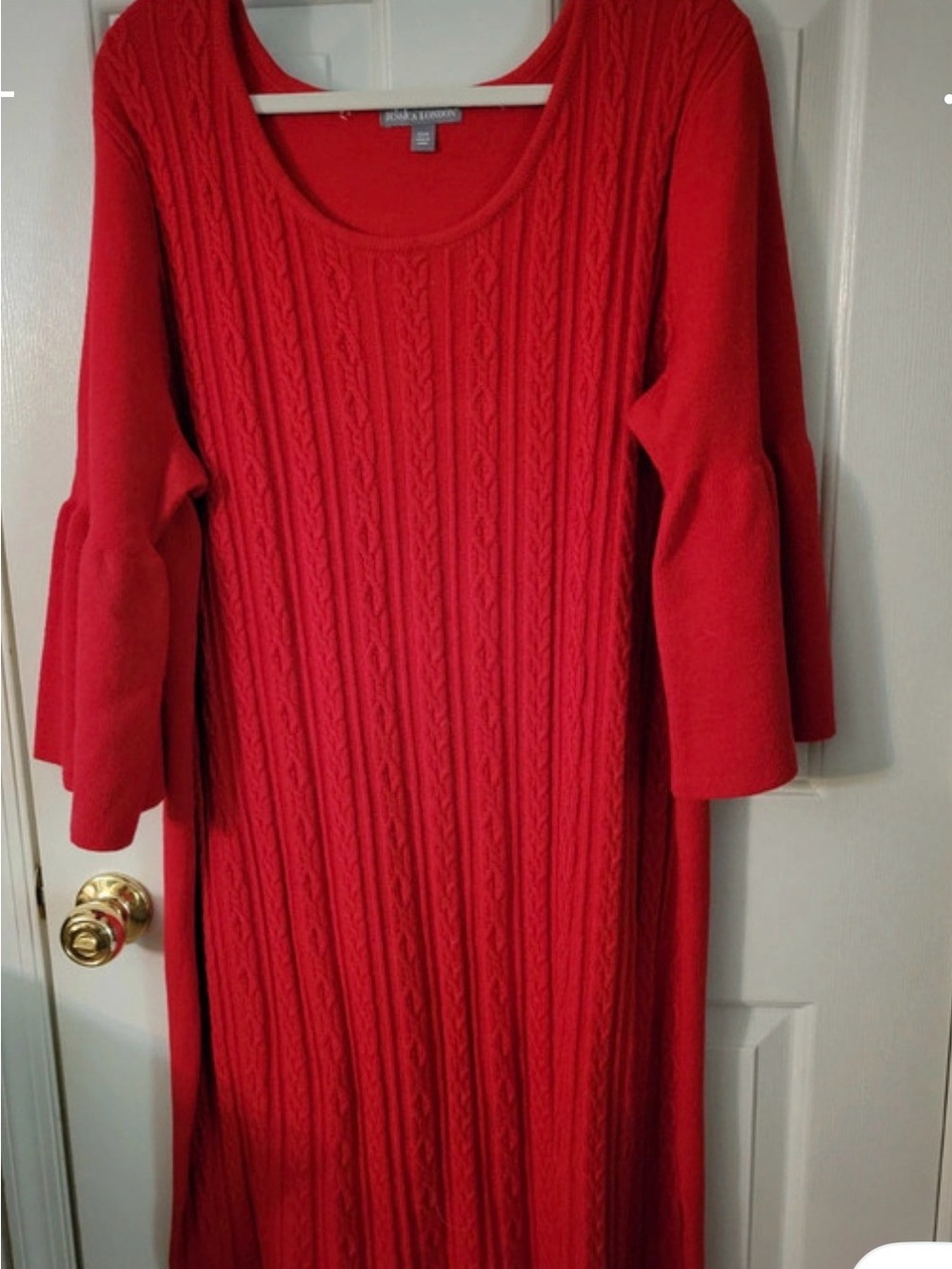 Jessica London Cable-Knit Bell Sleeve Midi Dress size 22/24